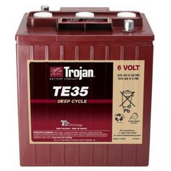 Batería Trojan TE35 6V de Ciclo Profundo, 245Ah, Dimensiones 244x191x270 mm