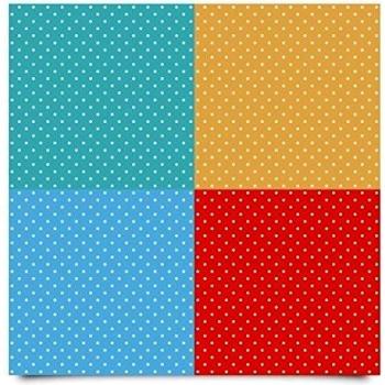 Your Design habitación de los Niños Set - 4 Pastel de colores con lunares blancos - Turquesa azul amarillo rojo, lámina, manualidades pantalla, DIY, diseño pantalla, pegatinas, madera pantalla, cristal pantalla, metro, plástico vidrio, 100 x 100