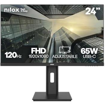 Monitor Nilox 24 IPS Full HD 120Hz USB-C 65W Ajustable en Altura