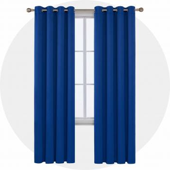 Deconovo Cortinas Opacas con Aislamiento Térmico Cortina para Dormitorio con Ojales 2 Paneles 140 x 290 cm Azul