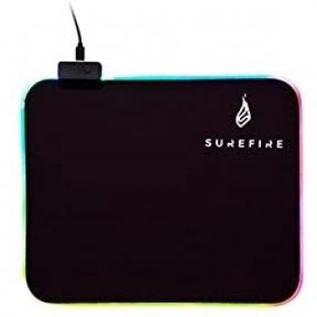 SureFire Silent Flight RGB-320 Gaming Alfombrilla para Mouse I 320mmx260mmx3mm I RGB Mousepad I Impermeable y Antideslizante I Superficie con microtextura I Accesorios Gaming I Powered by Verbatim