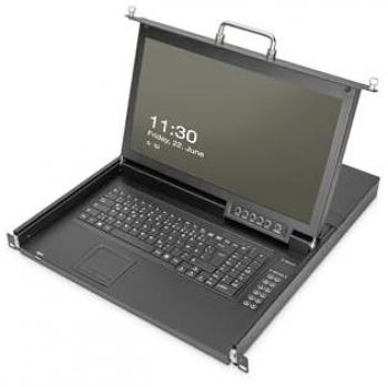 Consola KVM Modular 17 HD LCD TFT, 1 Puerto VGA, Teclado Alemán, Resolución 1920 x 1080