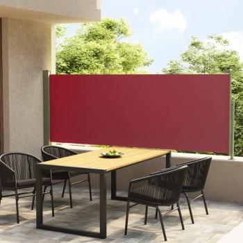 Toldo lateral retráctil de jardín rojo 117x300 cm