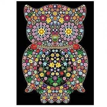Colorvelvet - Dibujo Buho Flores 47 x 35 - L84