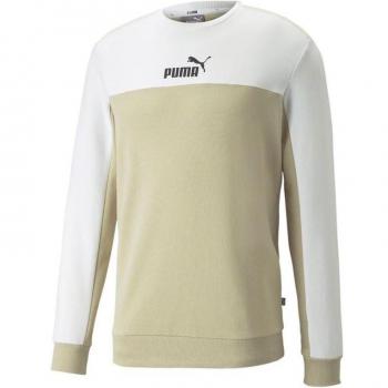 Sudadera Puma Ess Block Blanco de Felpa Francesa con Diseño Moderno