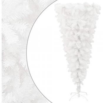 vidaXL Upside-down Artificial Christmas Tree with Stand White 120 cm