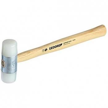 GEDORE Martillo de Nylon con empuñadura de madera, Martillo de cuero, 35 mm de diámetro, Martillo con mango de madera de fresno, Herramienta, Forjado, 225 E-35