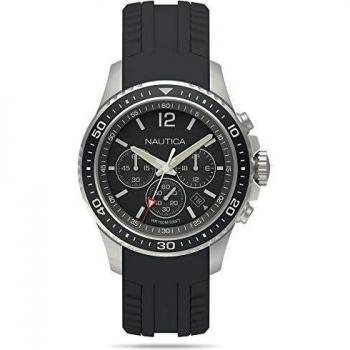Nautica Mens Chronograph Quartz Watch with Silicone Strap NAPFRB010