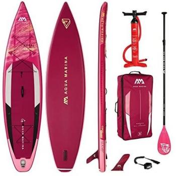 Paddle Surf Inflable Aqua Marina Coral Touring 11'6 Rosa - Para Adultos - Capacidad 130kg