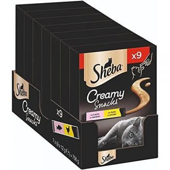 Sheba Creamy Snacks para Gatos Pack Mixto: Pollo y Salmón 18 x 12 g