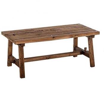 Mesa de Centro Rectangular de Madera de Abeto rústica marrón de 54x62x130 cm - LOLAhome