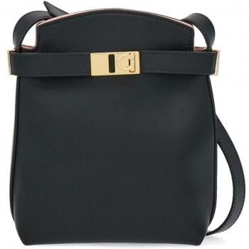 Ferragamo Women's Black Leather Mini Crossbody Bag - One Size Tech Accessory