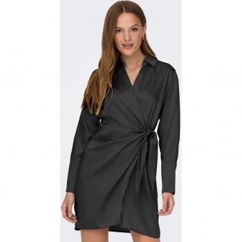 Vestido cruzado satinado Only Onlsuzzete Negro