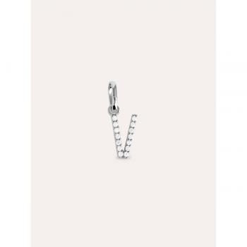 Charm Singularu Letter Spark Letra V - Colgante Inicial de Plata con Baño de Rodio