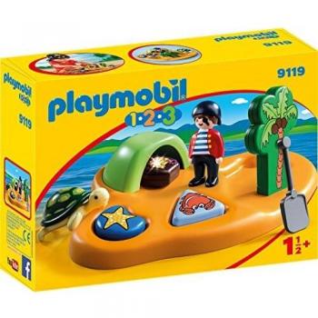 PLAYMOBIL 1.2.3-9119 Isla Pirata, Multicolor, única