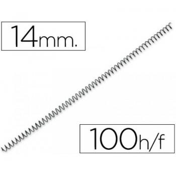 Espiral metálica Yosan - 64 perforaciones - 14 mm - Color negro - Caja 100 ud