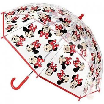 Cerdá-2400-0512 Minnie Paraguas Campana Transparente, multicolor, única