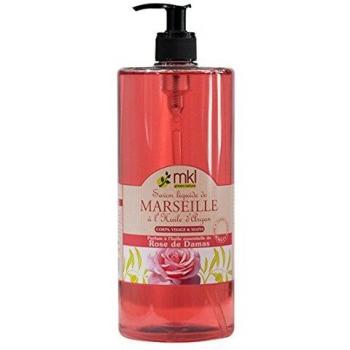 MKL Green Nature Jabón Líquido de Marsella Rosa Aceite de Argan de Damasco 1 L