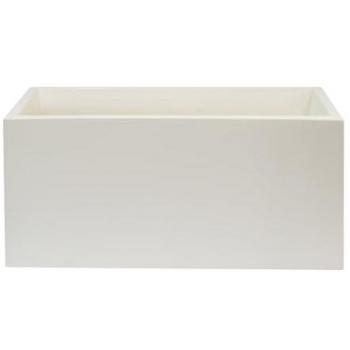 Jardinera Rodri-I 80x40cm Blanco de Polietileno | Fácil Limpieza | Resistente a Impactos | Interior y Exterior | 100% Reciclable | Capacidad 100L