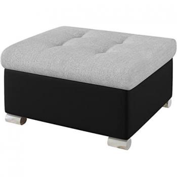 Puf Comfivo 115, Muebles ES, Plástico Soft 011, Dimensiones: 70 x 68 x 41 cm, Reposapiés Comfivo 115, Cuero ecológico + Tapiz Enzo