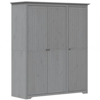 Armario BODO de madera maciza de pino gris, dimensiones 151,5x52x176,5 cm