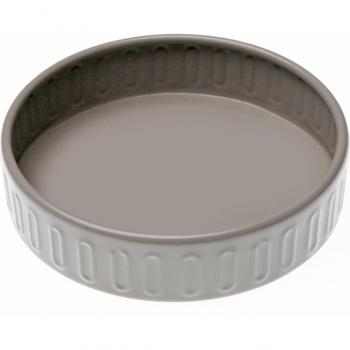 Jabonera de Metal Gris con Diseño Moderno y Fácil Instalación