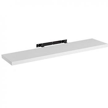 Estante de Pared Flotante de Madera MDF Blanco 120x23 cm, Organizador Minimalista