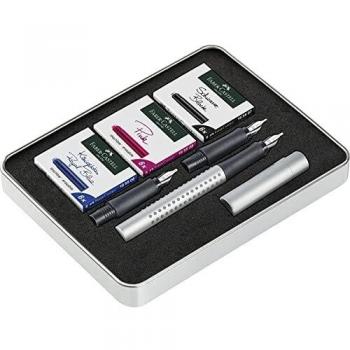 Faber-Castell 201629 Grip 2011 - Juego de caligrafía, color plateado