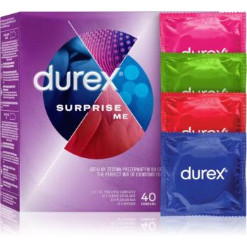 Preservativos Durex Surprise Me Mix 40 Ud - Variedad excitante, práctica y discreta - para un sexo seguro y una estimulación extra - paquete a granel de 40