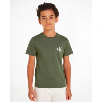 Camiseta de niño verde de manga corta Calvin Klein