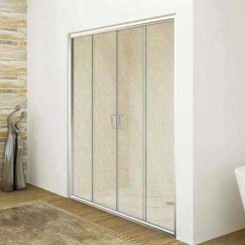 Nicho de Ducha Corredero 4 Puertas de Cristal Línea Essential 166-170 cm / Apertura 73 cm