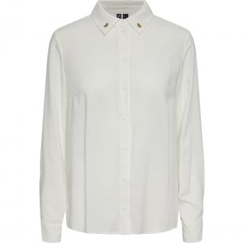 Pieces Pcelina Women's Embroidered Heart Collar Long Sleeve Shirt