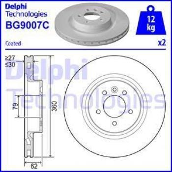 Disco de freno DELPHI BG9007C, tipo disco de freno, características: fabricado por DELPHI, modelo BG9007C