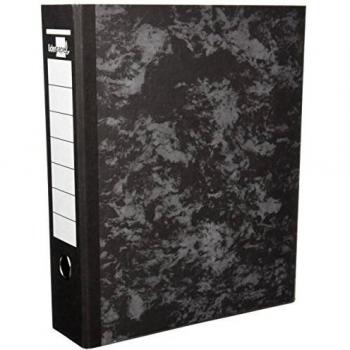 Archivador De Palanca Liderpapel Folio Carton Forrado Sin Rado Lomo 80Mm Negro Compresor Metalico