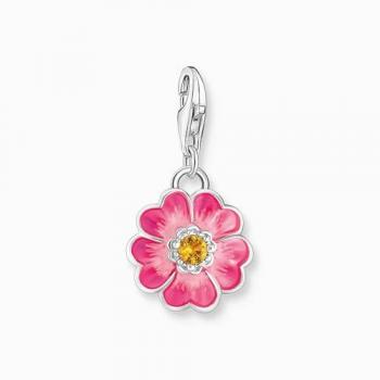 Thomas Sabo Sterling Silver Pink Flower Power Enamel Charm