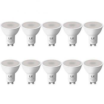 LE Bombilla LED GU10 5.2W, Luz Blanca Cálido 2700K, 400lm, Equivalente a Halógenas de 50W, Lámpara LED GU10, Ángulo de Haz de 120°, No Regulable, Paquete de 10
