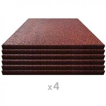 vidaXL 24x Losetas Goma Protección Caídas 50x50x3cm Rojo Esterillas Seguridad