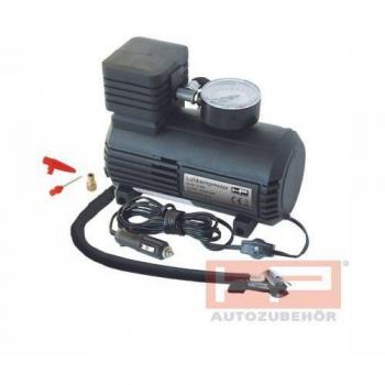 Compresor de aire portátil HPAUTO 21254 - 12 Volt, manómetro sin vibraciones, incluye 3 adaptadores adicionales