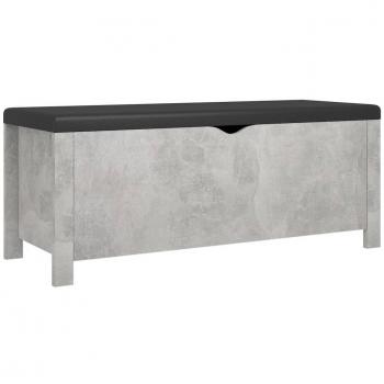 vidaXL Concrete Grey Outdoor Storage Bench with Cushion 105x40x45 cm