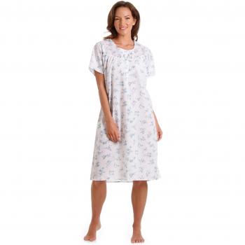 Lady Olga Polycotton Floral Nightie Blue 14-16