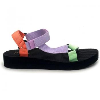 Sandalias de plataforma multicolor con tiras
