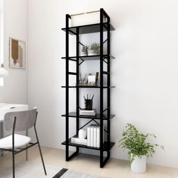 Estantería de 5 niveles de aglomerado negro 60x30x175 cm