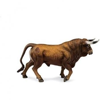 Deqube- Bravo Colorado Trotando Figura de Toro, Color Marrón, 17X8X4,2