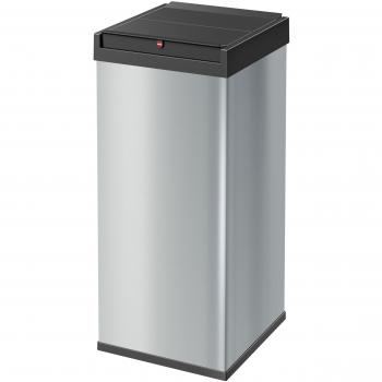 Hailo 0880-601 Big Box - Cubo de basura grande con tapa giratoria, 80 L, color plateado