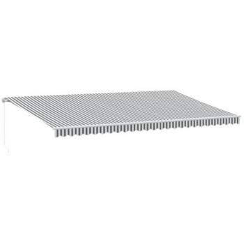 Toldo retráctil manual gris antracita y blanco 600x300 cm