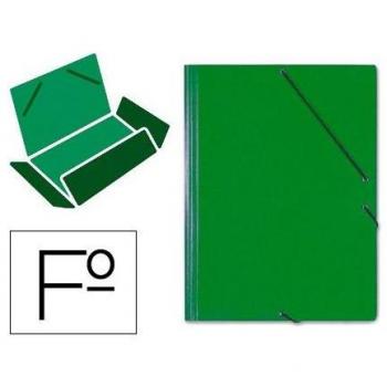 Carpeta con gomas y solapas de cartón Saro tamaño folio color verde