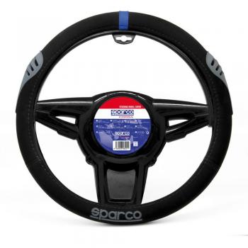 Sparco SPC1107 Línea Sport Funda de Volante, Negro/Gris/Azul