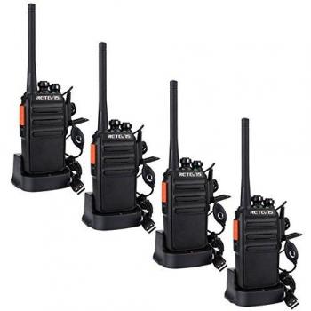 Retevis RT24 Walkie Talkie Recargable PMR446 sin Licencia 16 Canales CTCSS DCS Walkies Profesionales con Cargador USB y Auriculars
