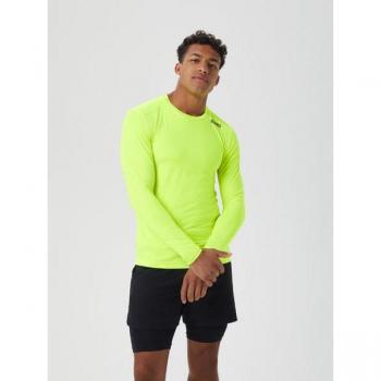 Borg Performance Long Sleeve Athletic T-Shirt in Yellow, Size M