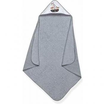 INTERBABY - Capa de Baño para Bebé Pirata Gris 100% Algodón